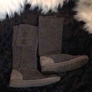 Ugg Australia gray sliver knit boot